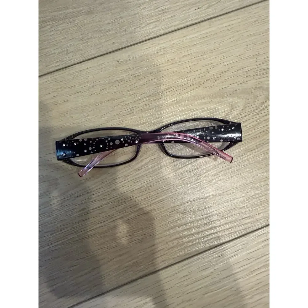 M Readers Amber Purp +3.25 Women's Reading Glasses With Rhinestones